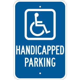 Brady® 103780 Handicapped Parking Sign Blue/White HIP Reflective Sign Aluminum 12