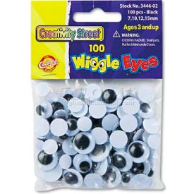 Creativity Street 3446-02 Wiggle Eyes Assortment Assorted Sizes Black 100/Pack 3446-02