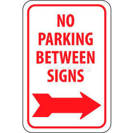 NMC TM30G Traffic Sign No Parking Between Signs W/Right Arrow 18