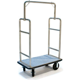 CSL HD Square Bellman Cart 2599BK-080-GRY Stainless Gray Carpet Black Bumper 8