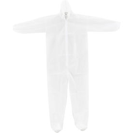 GoVets™ Disposable Polypropylene Coverall Elastic Hood & Boots WHT Large 25/Case 187L708