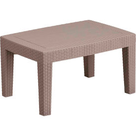 Flash Furniture Outdoor Faux Rattan Coffee Table - Light Gray -SF2-T-GGDAD