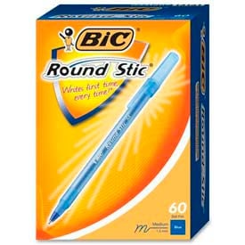 Bic® Round Stic Ballpoint Pen Medium Blue Ink 60/Box GSM609BE