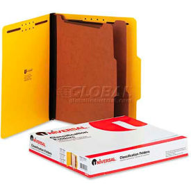 Universal® Pressboard Classification Folders Letter Six-Section Yellow 10/Box 10304