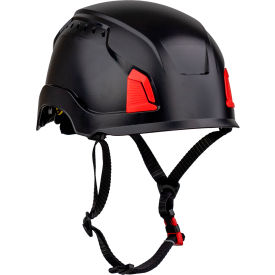 Traverse™ Cap Style Industrial Climbing Helmet Vented HDPE Suspension Black 280-HP1491RVM-11