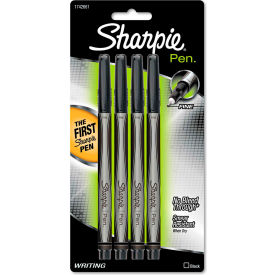 Sharpie® Plastic Point Stick Water Resistant Pen - Black Ink - Fine - 4 Pack 1742661