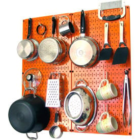 Wall Control Kitchen Pegboard Pack Storage & Organization Kit Orange/White 32