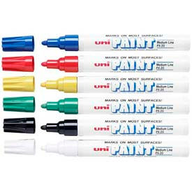 Sanford® Uni Paint Marker Oil-Based Medium Assorted Ink 6/Set 63630