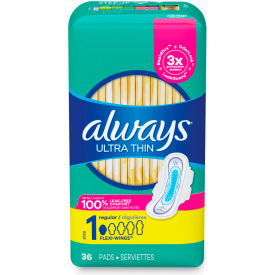 Always® Ultra Thin Pads Regular 36 Pads/Pack 6 Packs/Case - 08322 08322