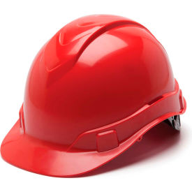 Ridgeline Cap Style Hard Hat Red 4-Point Ratchet Suspension - Pkg Qty 16 HP44120