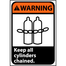 Warning Sign 14x10 Rigid Plastic - Keep All Cylinders Chained WGA2RB