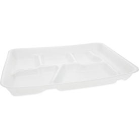 Pactiv Evergreen™ Foam School Tray w/ 6 Compartment White Pack of 500 0TH10601SGBX