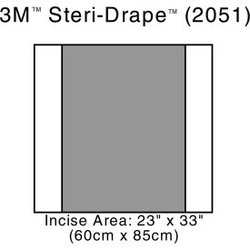 3M™ Steri-Drape 2 Incise Drape 2051 Incise Area 23-1/2