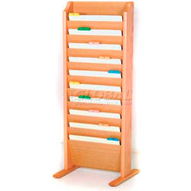 Wooden Mallet Free-Standing 10 Pocket Legal Size File Holder Light Oak CH17-FSLO