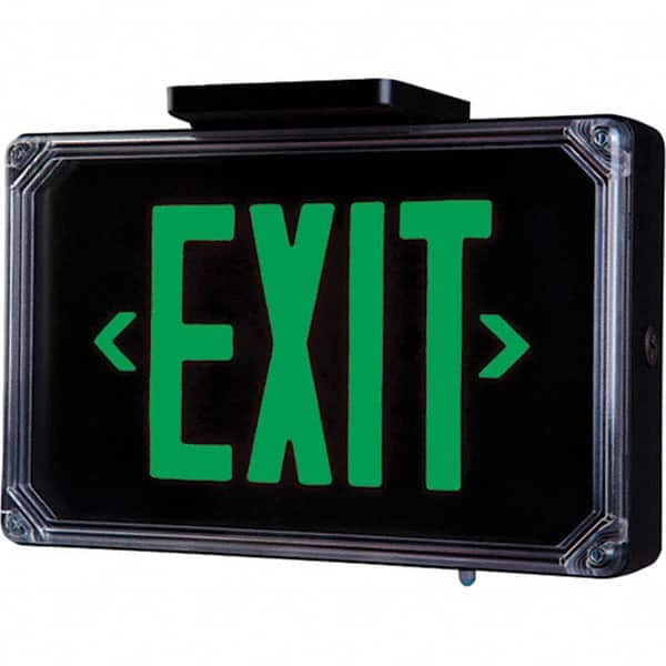 Illuminated Exit Signs, Number of Faces: 2, Light Technology: LED, Letter Color: Green, Mount Type: Surface Mount, Housing Material: Thermoplastic MPN:SEWLDGBE