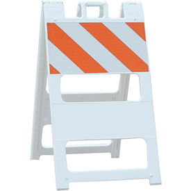 Plasticade 100-WT12HIP All Plastic Maintenance Free Type I Traffic Barricade White Foldable 100-WT12HIP