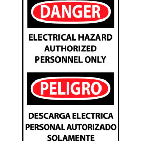 Bilingual Machine Labels - Danger Electrical Hazard Authorized Personnel Only ESD268AP