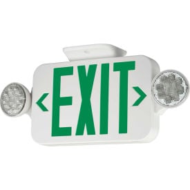 Hubbell CCG LED Combo Exit/Emergency Unit Green Letters White Ni-Cad Battery CCG