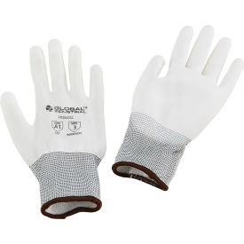 GoVets™ Flat Polyurethane Coated Gloves White Large - Pkg Qty 12 605L708