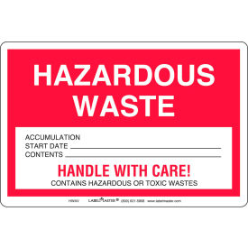 LabelMaster®HWAV Hazardous Waste Label PVC-Free Film Stock 100/Pack HWAV