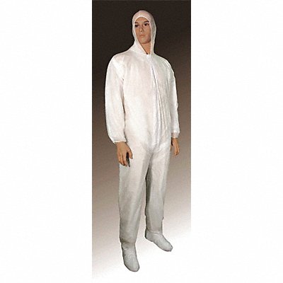 Hooded Coveralls White L Elastic MPN:55819LGRA