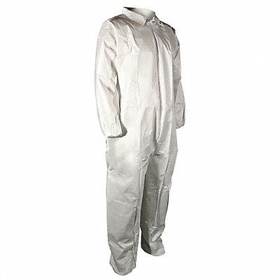 Collared Coveralls White L Elastic PK25 MPN:5740L