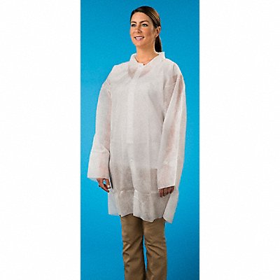 Lab Coat White Snaps L PK25 MPN:3302L