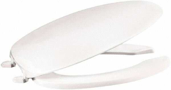 18-3/4 Inch Long, 2 Inch Inside Width, Polypropylene, Elongated, Open Front with Cover, Toilet Seat MPN:620-001