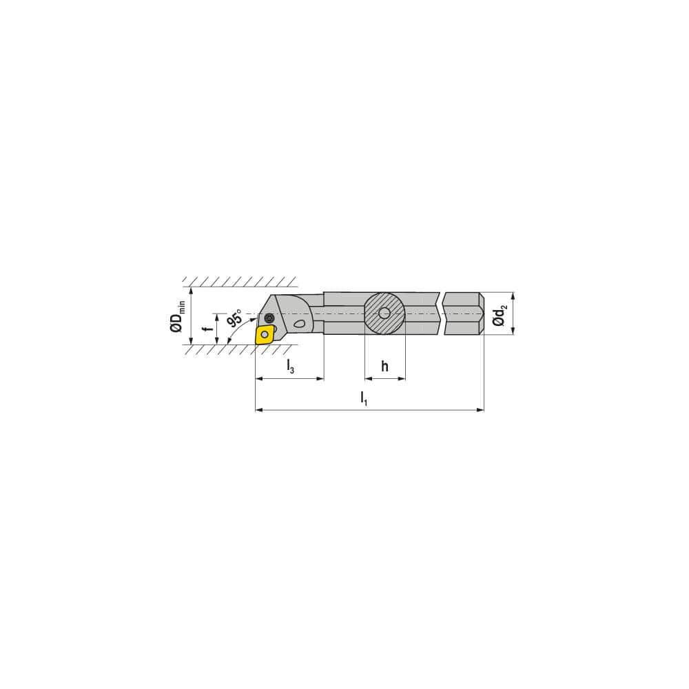 Indexable Boring Bars, Minimum Bore Diameter (mm): 50.00 , Maximum Bore Depth (Decimal Inch): 0.9488 , Toolholder Style: PCLNR , Tool Material: Steel  MPN:7055604000