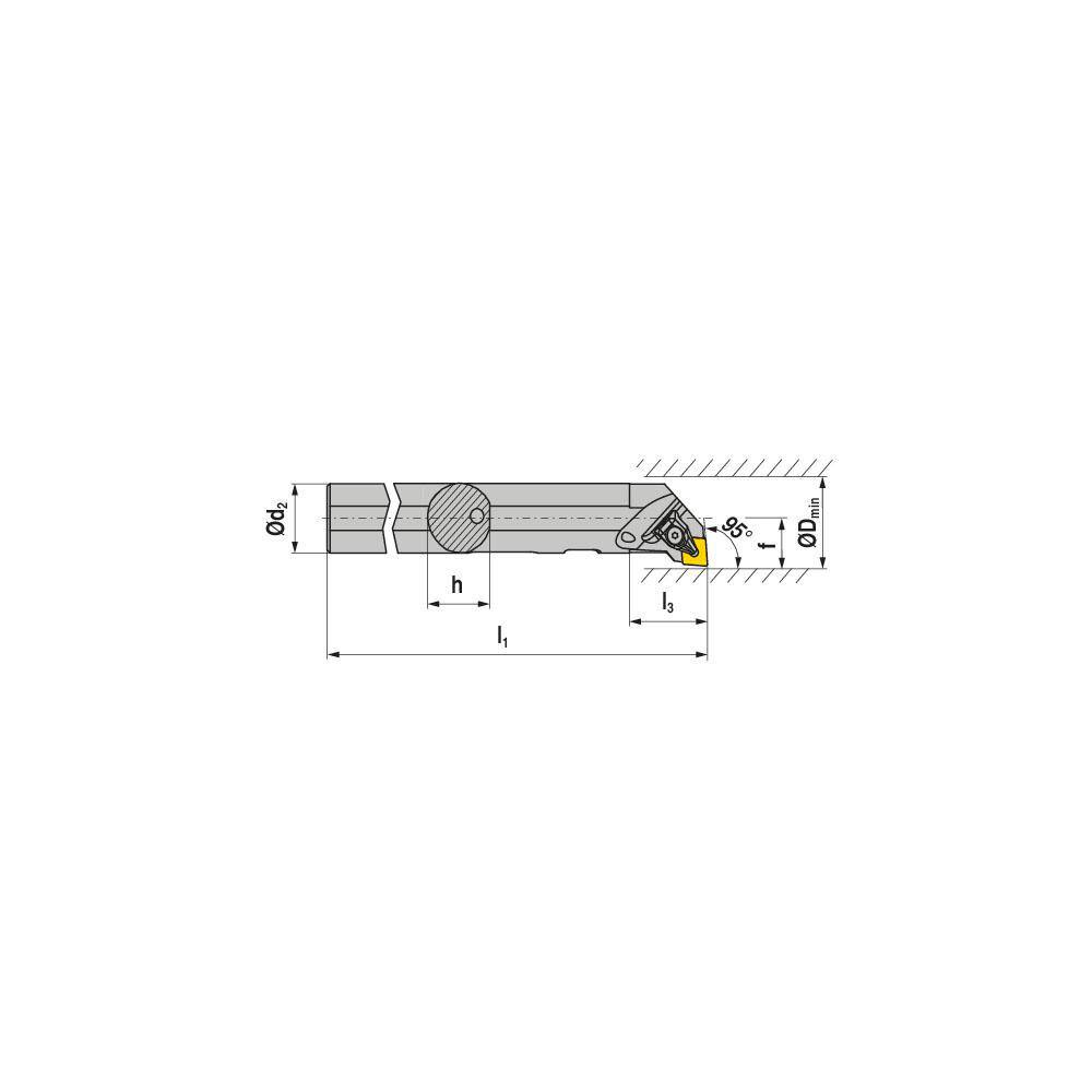 Indexable Boring Bars, Minimum Bore Diameter (mm): 25.00 , Maximum Bore Depth (Decimal Inch): 1.3780 , Toolholder Style: DCLNL , Tool Material: Steel  MPN:70557720