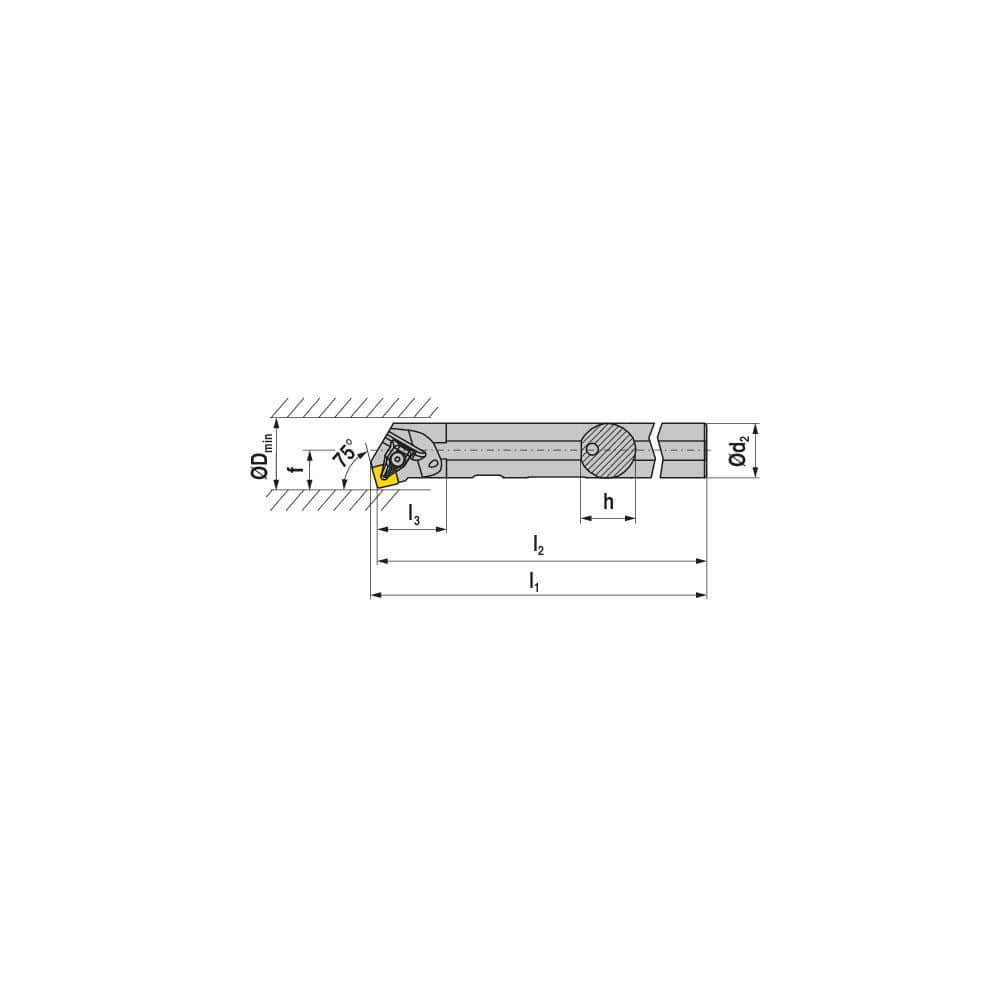 Indexable Boring Bars, Minimum Bore Diameter (mm): 40.00 , Maximum Bore Depth (Decimal Inch): 1.5748 , Toolholder Style: DSKNR , Tool Material: Steel  MPN:70560832