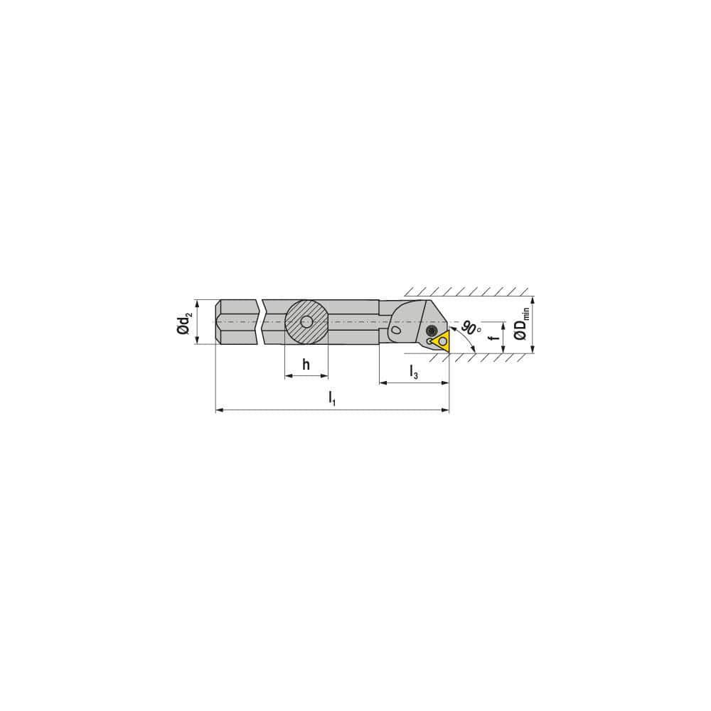 Indexable Boring Bars, Minimum Bore Diameter (mm): 50.00 , Maximum Bore Depth (Decimal Inch): 2.3622 , Toolholder Style: PTFNL , Tool Material: Steel  MPN:70565240