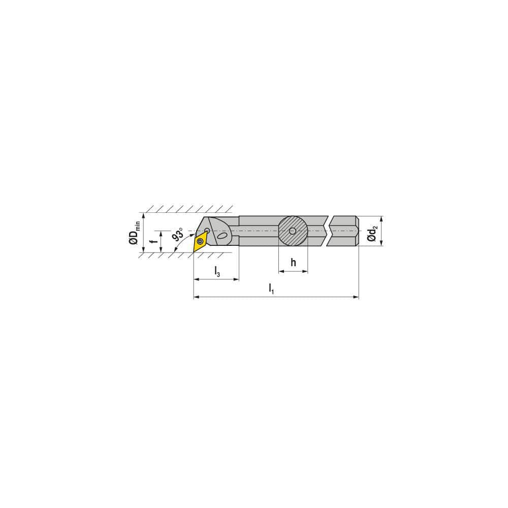 Indexable Boring Bar: A12S SDUCR 3M, 1-1/4