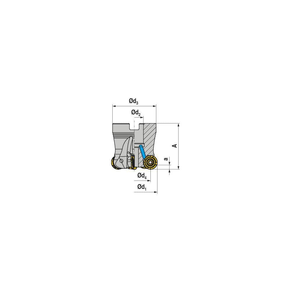 Indexable Copy Face Mill: 50 mm Max Cut Dia, 22 mm Arbor Hole MPN:50689150