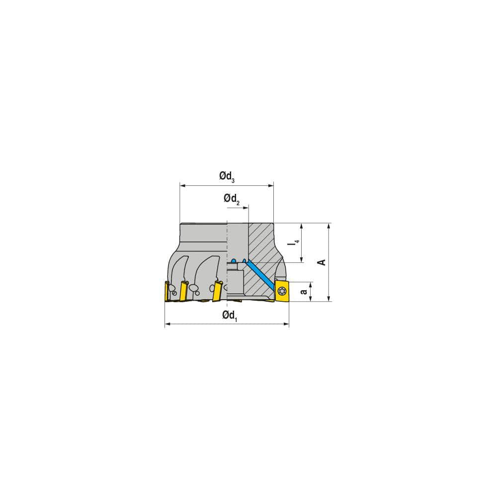 Indexable Square-Shoulder Face Mill:  A210.63.R.10-10,  22.0000