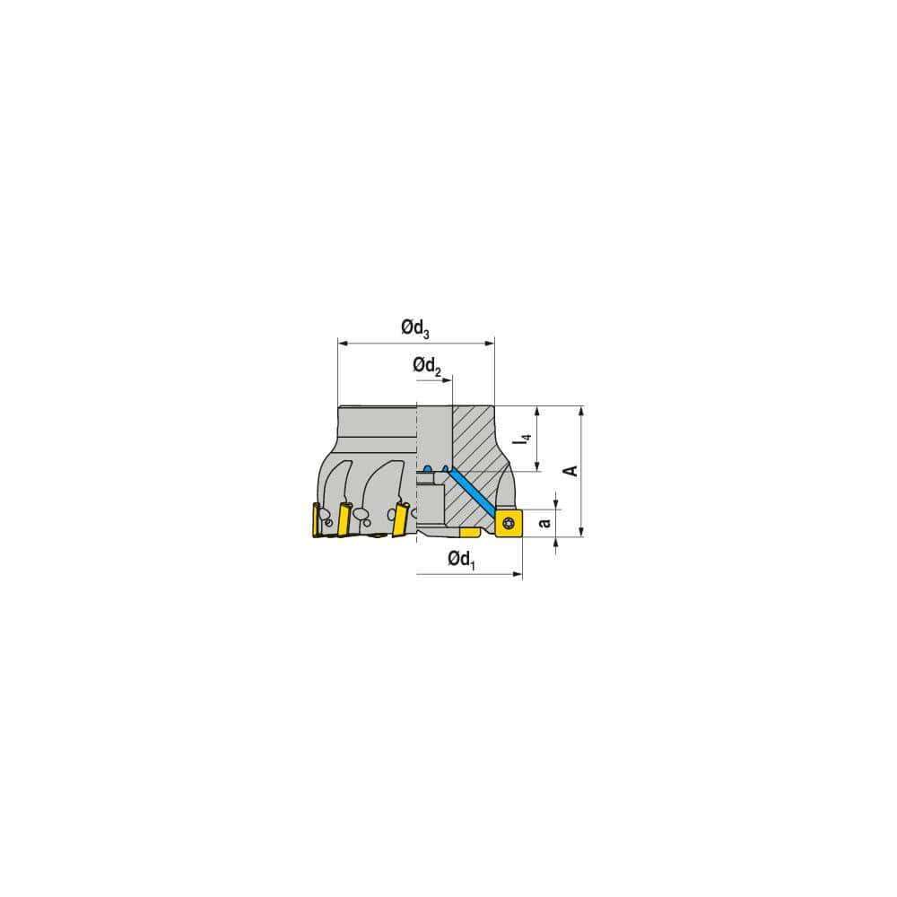 Indexable Square-Shoulder Face Mill:  A490.100.R.08-12,  32.0000