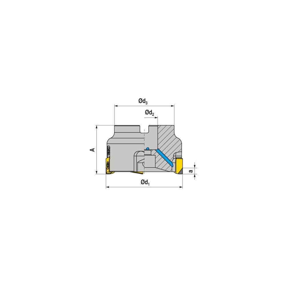 Indexable Square-Shoulder Face Mill:  AHPC.200.R.12-12,  60.0000