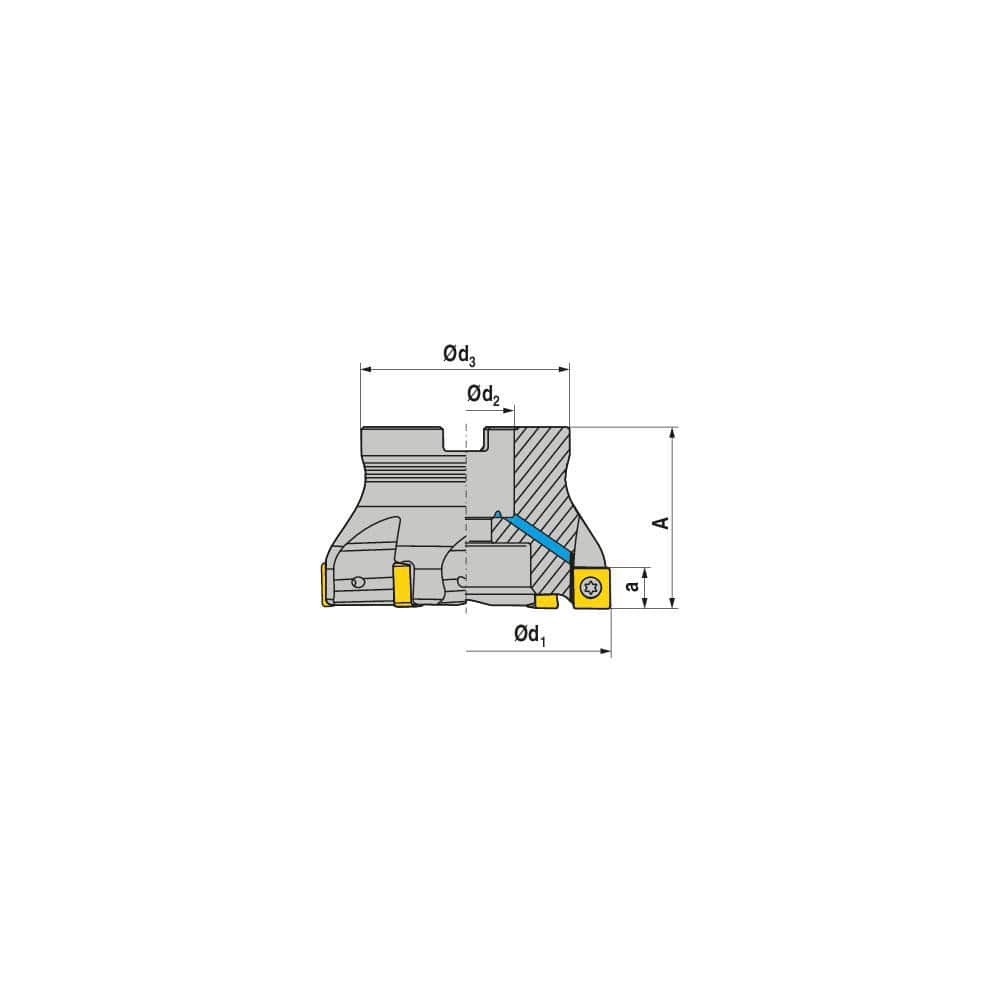 Indexable Square-Shoulder Face Mill:  A491.100.R.10-12,  32.0000