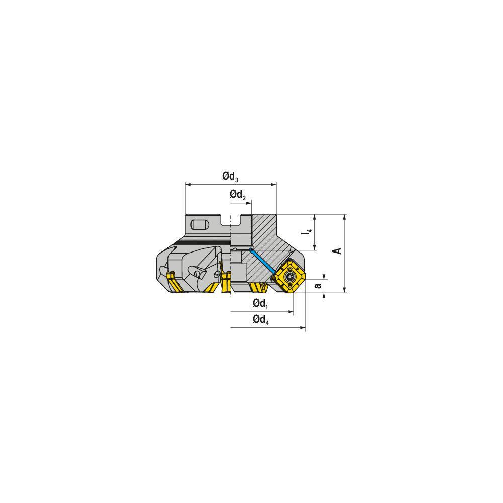 Indexable Chamfer & Angle Face Mills, Minimum Cutting Diameter (mm): 80.00 , Maximum Cutting Diameter (mm): 93.00 , Maximum Depth of Cut (mm): 6.80  MPN:5078708008