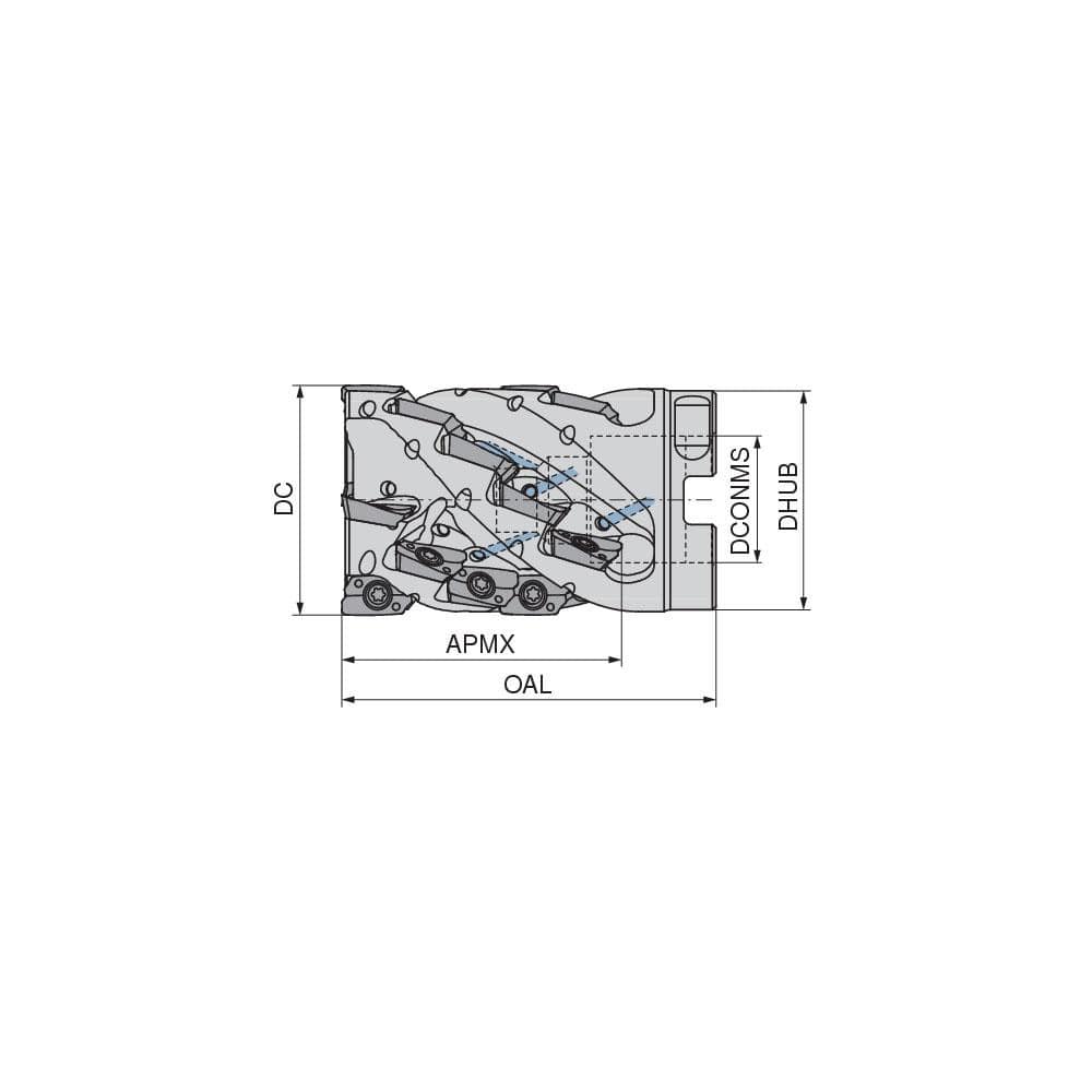 Indexable Square-Shoulder Face Mill:  A211200R04K511A075EF,  0.7500