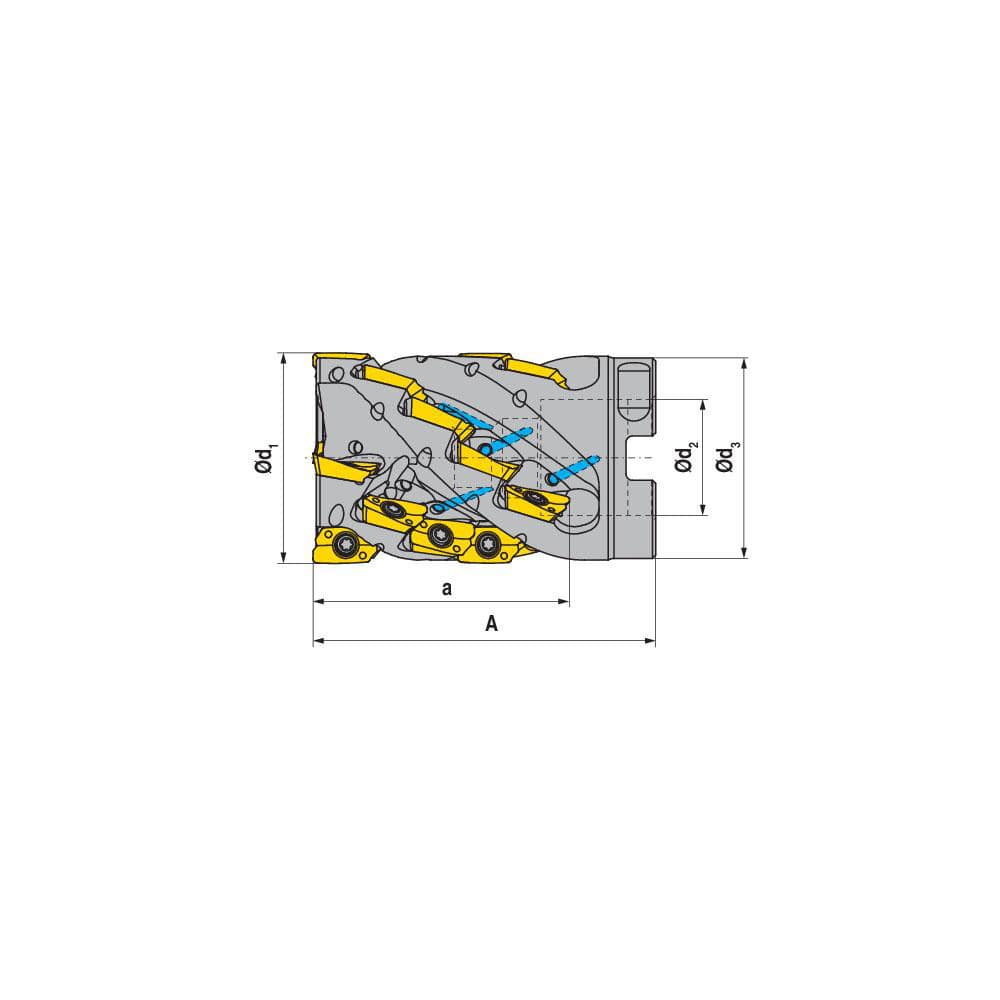 Indexable Square-Shoulder Face Mill:  A211250R04K420A100EF,  1.0000