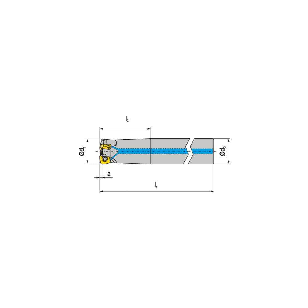 Indexable High-Feed End Mill: 25 mm Cut Dia, 25 mm Cylindrical Shank MPN:50681025