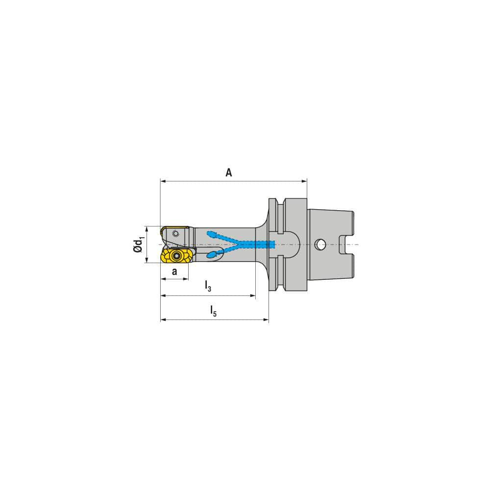 Indexable Square-Shoulder End Mills, Maximum Depth of Cut (mm): 18.00 , Cutter Style: MHPC , Shank Type: Taper , Insert Holding Method: Screw  MPN:50721125