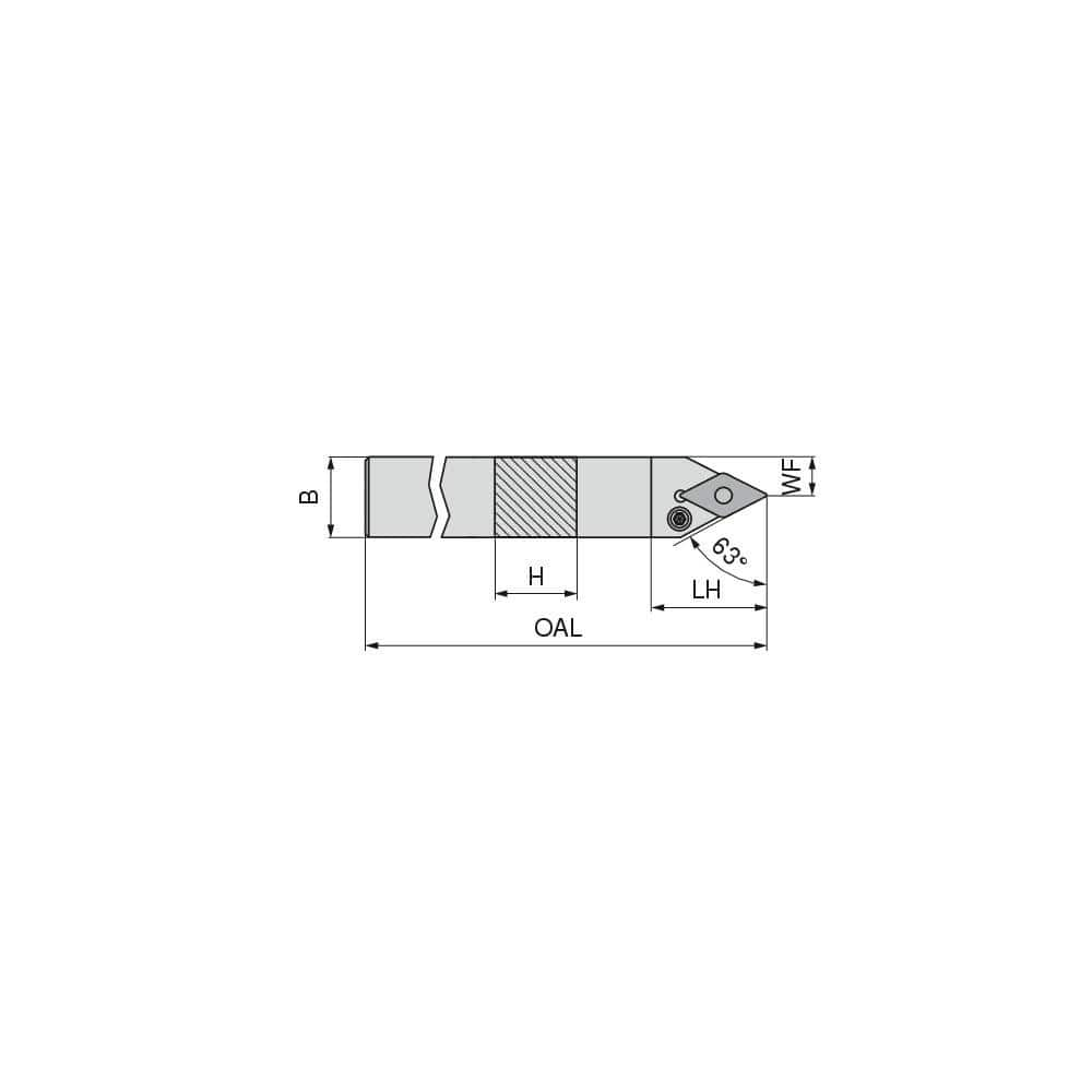 Indexable Turning Toolholders, Toolholder Style: PDNNL , Lead Angle: 63.000 , Insert Holding Method: Lever , Shank Width (mm): 25.00  MPN:70537025