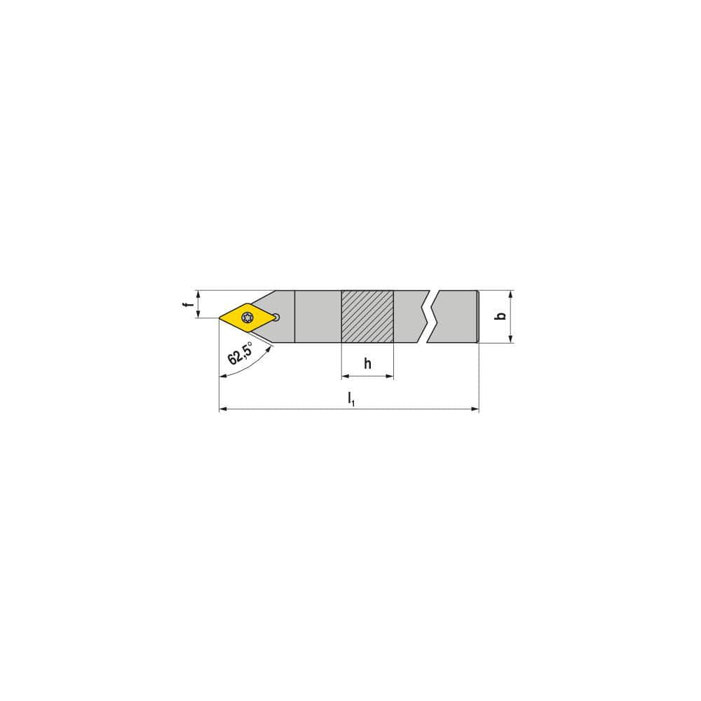 Indexable Turning Toolholders, Toolholder Style: SDNCN , Lead Angle: 62.500 , Insert Holding Method: Screw , Shank Width (mm): 8.00 , Shank Height (mm): 8.00  MPN:70680008