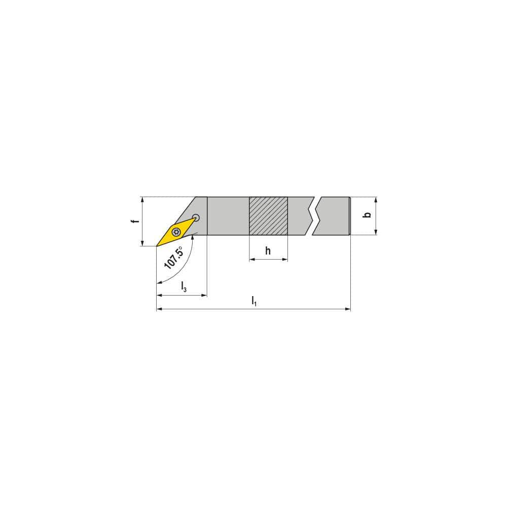 Indexable Turning Toolholders, Toolholder Style: SVHCR , Lead Angle: 107.500 , Insert Holding Method: Screw , Shank Width (mm): 25.00  MPN:70704232