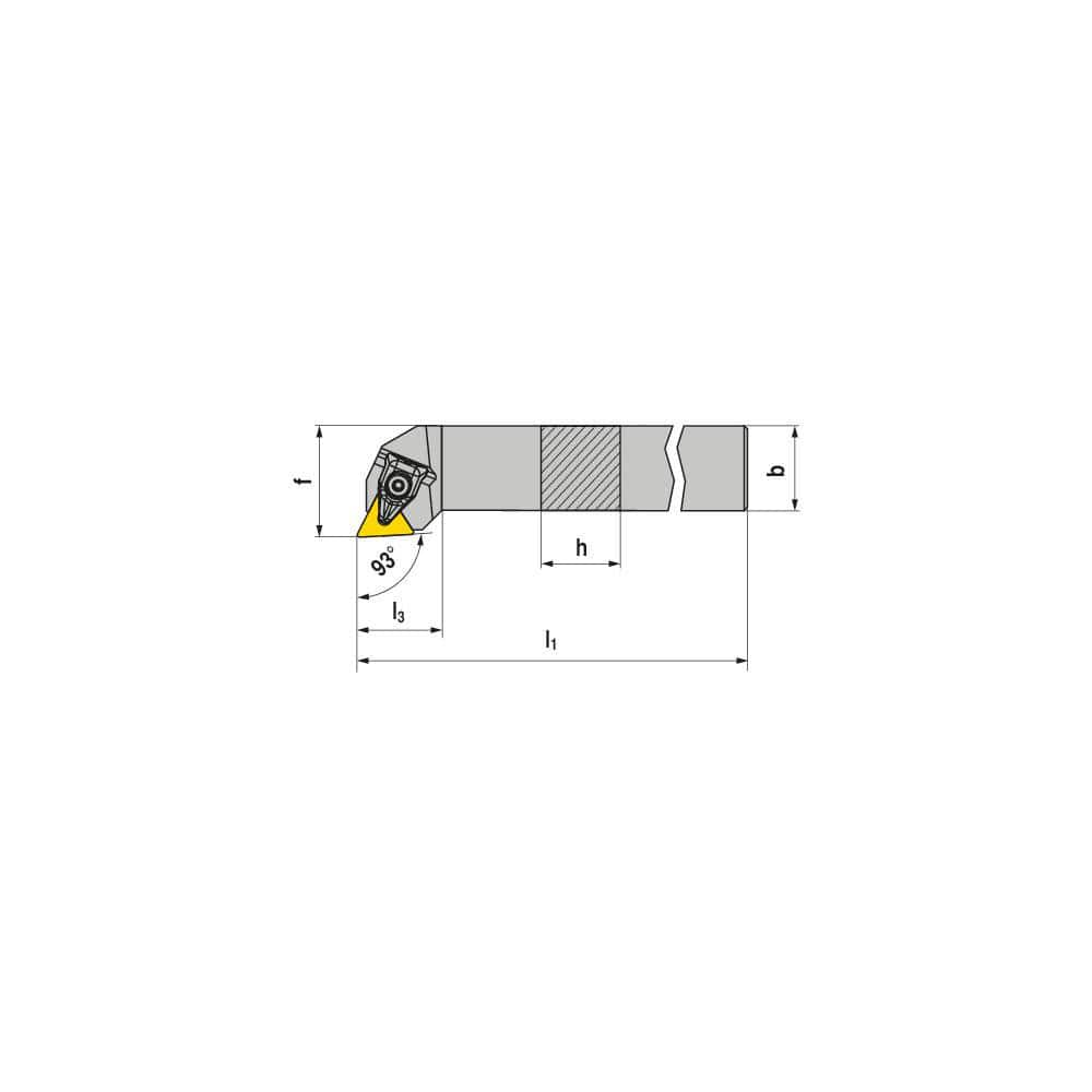 Indexable Turning Toolholders, Toolholder Style: DTJNR , Lead Angle: 93.000 , Insert Holding Method: Wedge , Shank Height (Inch): 1-1/4  MPN:7851002090