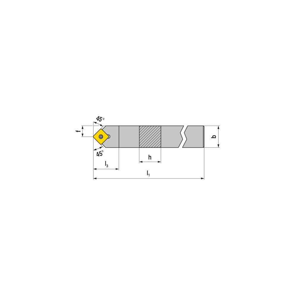 Indexable Turning Toolholders, Toolholder Style: SSDCN , Lead Angle: 45.000 , Insert Holding Method: Screw , Shank Width (Inch): 1/2  MPN:7858400803