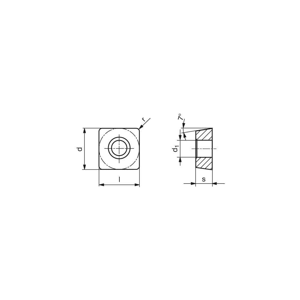 Turning Inserts, Insert Style: SCMT , Insert Size Code: 433 , Insert Shape: Square , Included Angle: 90.0 , Inscribed Circle (Decimal Inch): 0.5000  MPN:70268020