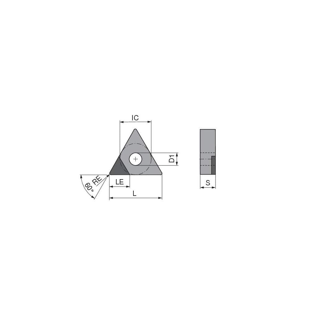 Turning Inserts, Insert Style: TNGA , Insert Size Code: 331 , Insert Shape: Triangle , Included Angle: 60.0 , Inscribed Circle (Decimal Inch): 0.3748  MPN:71108804